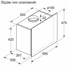 BOSCH  DWF65AJ60T Serie 4 Duvar Tipi Davlumbaz 60 cm Siyah Cam
