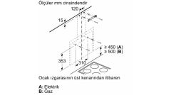 BOSCH DWF65AJ20T Serie 4 Duvar Tipi Davlumbaz 60 cm Beyaz Cam Yüzey