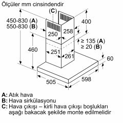 BOSCH DWB67BK20T Serie 4 Duvar Tipi Davlumbaz 60 cm Beyaz