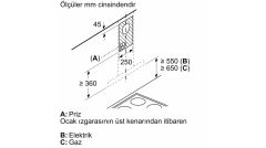 BOSCH DWB67BK60T Serie 4 Duvar Tipi Davlumbaz 60 cm Siyah
