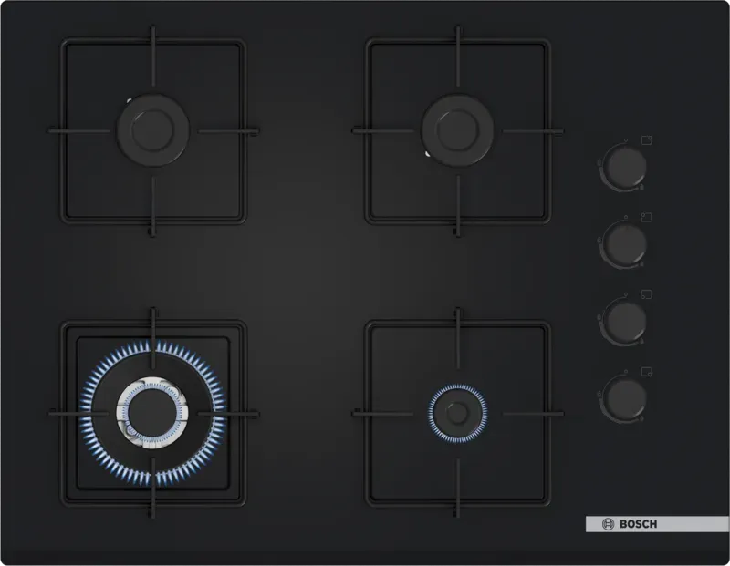 BOSCH POH7C6P30O Serie 4 Gazlı Ocak 67 cm Sert cam, SİYAH