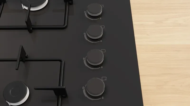 BOSCH POH7C6P31O Serie 4 Gazlı Ocak 67 cm Sert cam, SİYAH