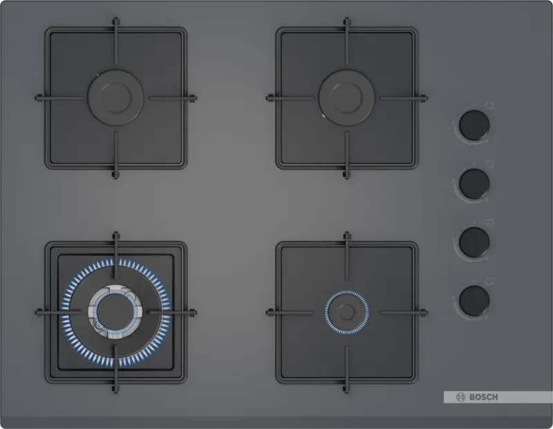 BOSCH POH7C9P30O Serie 4 Gazlı Ocak 67 cm Sert cam,Antrasit gri
