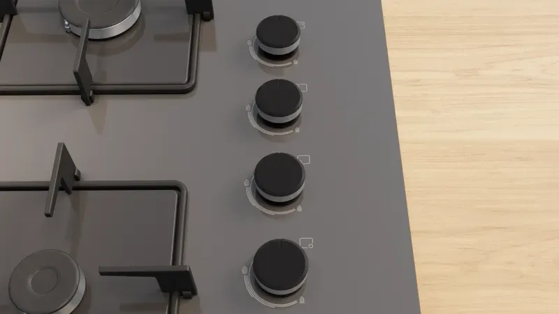 BOSCH POH7C9P30O Serie 4 Gazlı Ocak 67 cm Sert cam,Antrasit gri