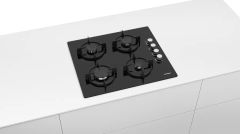 BOSCH  POP6C6O10O Gazlı Ocak 60 cm Sert cam, Siyah