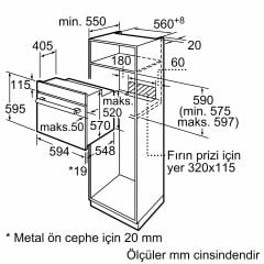 Bosch HIF534EB3T 66 L Buhar Destekli Ankastre Fırın Siyah