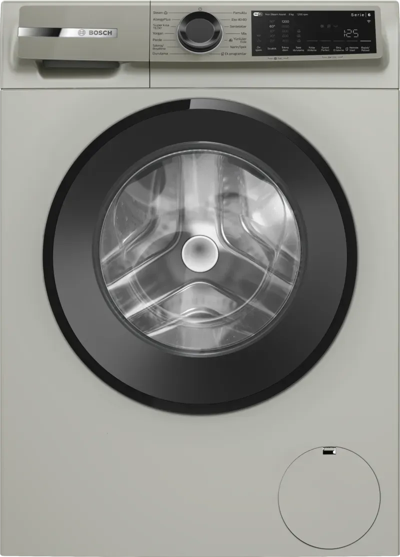 WGK242ZXTR Serie 6 Çamaşır Makinesi 9 kg 1200 dev./dak., Gümüş