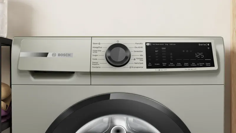 WGK242ZXTR Serie 6 Çamaşır Makinesi 9 kg 1200 dev./dak., Gümüş