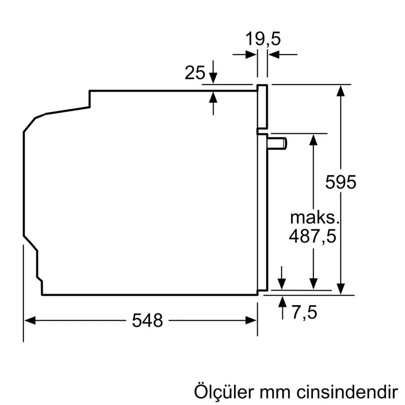 Serie 4 HUA736EA0T Buhar Destekli Ankastre Fırın 60 x 60 cm Siyah