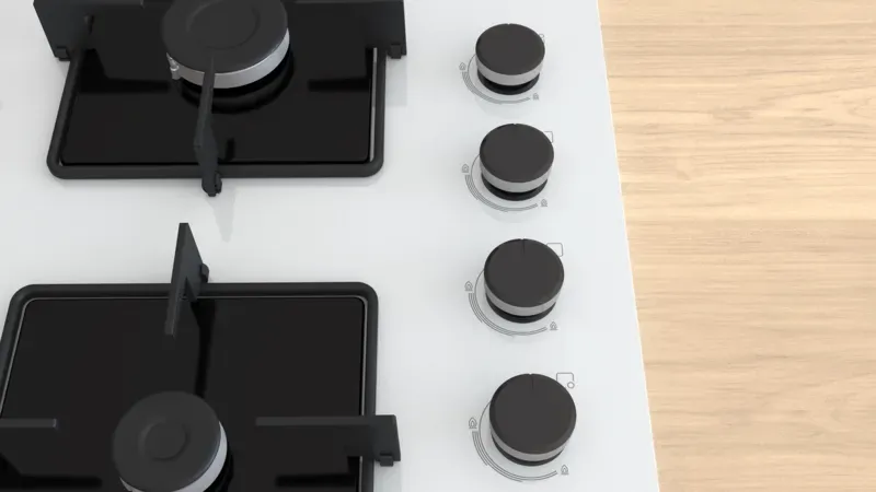 Serie 4 POP6C2P31O Gazlı Ocak 60 cm Sert cam, Beyaz