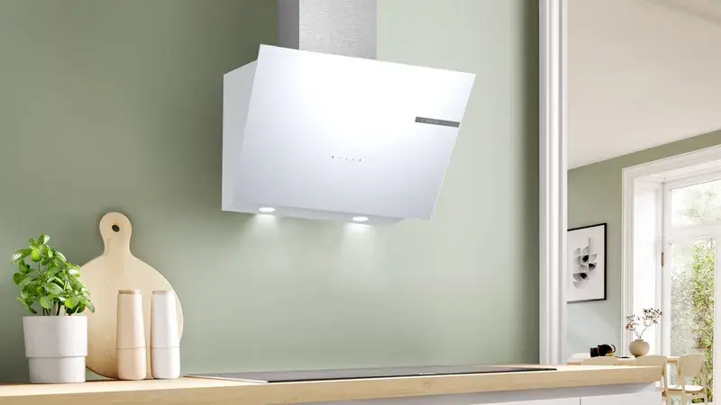 Serie 4 DWK66PJ20T Duvar Tipi Davlumbaz 60 cm Beyaz Cam Yüzey, Beyaz