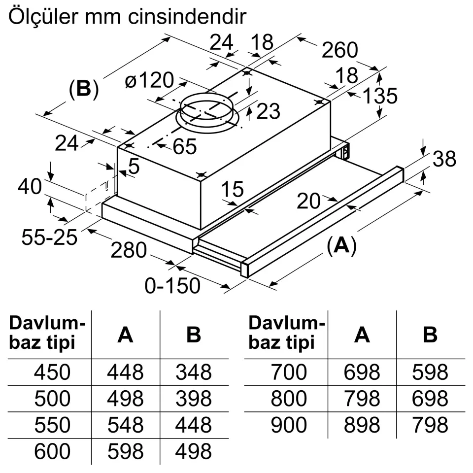 Serie 2 DFT63CA51T Teleskopik Aspiratör 60 cm Gümüş metalik
