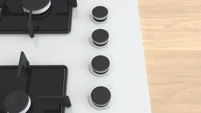 Serie 4 POP7C2P31O Gazlı Ocak 67 cm Sert cam, Beyaz