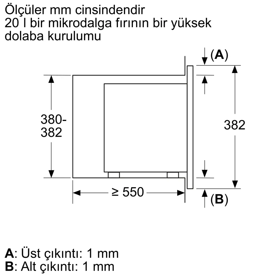 Serie 2 BFL623MB3 Ankastre Mikrodalga Siyah