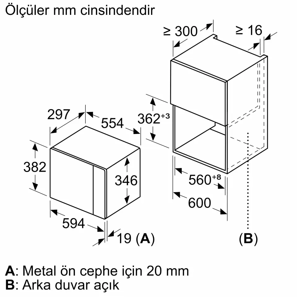 Serie 4 BFL524MG2 Ankastre Mikrodalga
