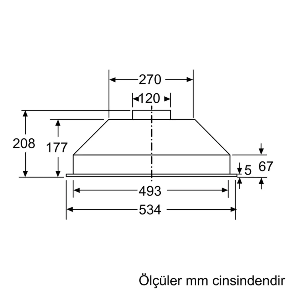 Serie 2 DLN53AA70 Gömme Aspiratör 53 cm Gri