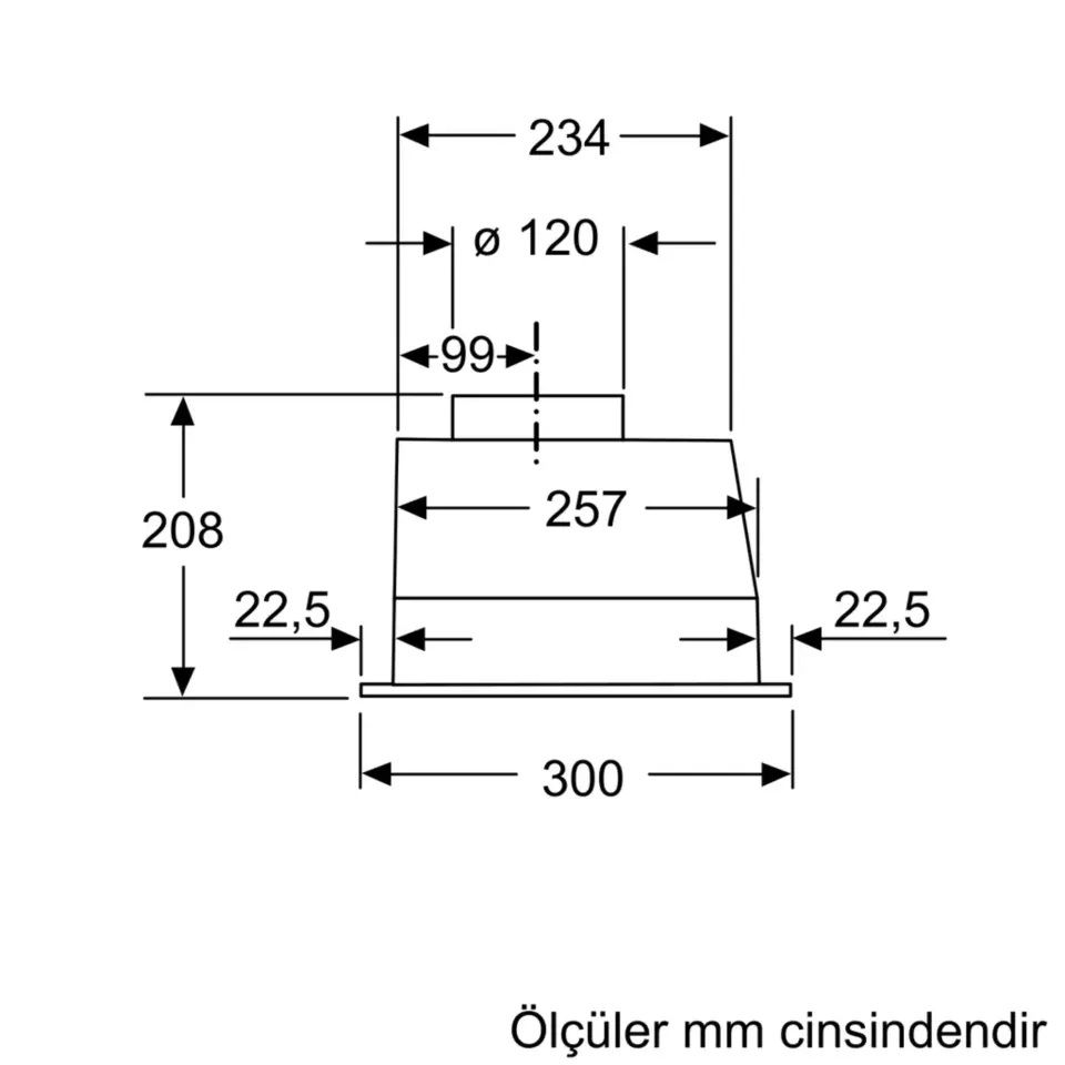 Serie 2 DLN53AA70 Gömme Aspiratör 53 cm Gri